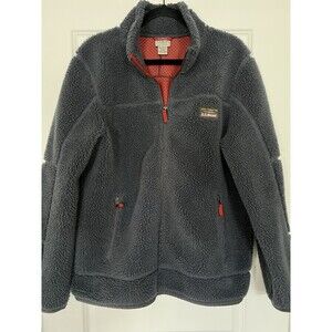 Men’s LL Bean Fleece Jacket Dark Grey Large EUC